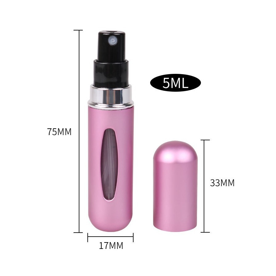 (3er Set) 5ml Mini Parfüm Zerstäuber Befüllbare Reise Sprüh Flasche mit Pumptechnik - Gold / Silber / Rosa