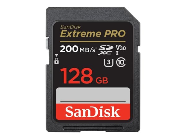 SanDisk Extreme Pro - Flashminnekort - 128 GB - Video Class V30 / UHS-I U3 / Class10 - SDXC UHS-I