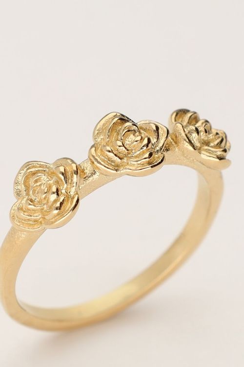 Vintage ring met 3 rozen