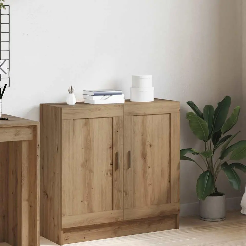vidaXL - 2-laags Dressoir met 2 deuren - Artisanaal eiken - 82.5x30.5x80 cm