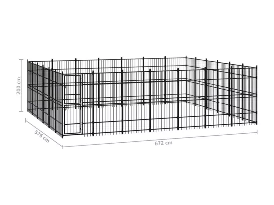 Chenil cage enclos pac noire 672 x 576 x 200 cm 02_0041845