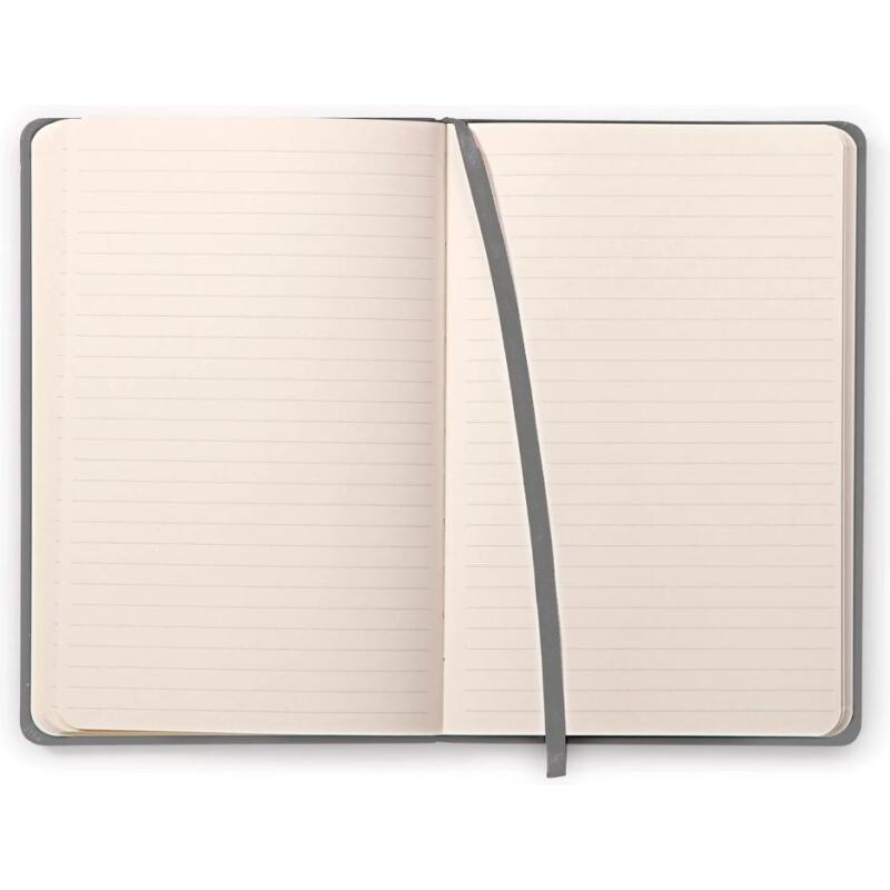 Webnotebook A5 192 pages ligné papier ivoire 90g fermeture élastique - Argent