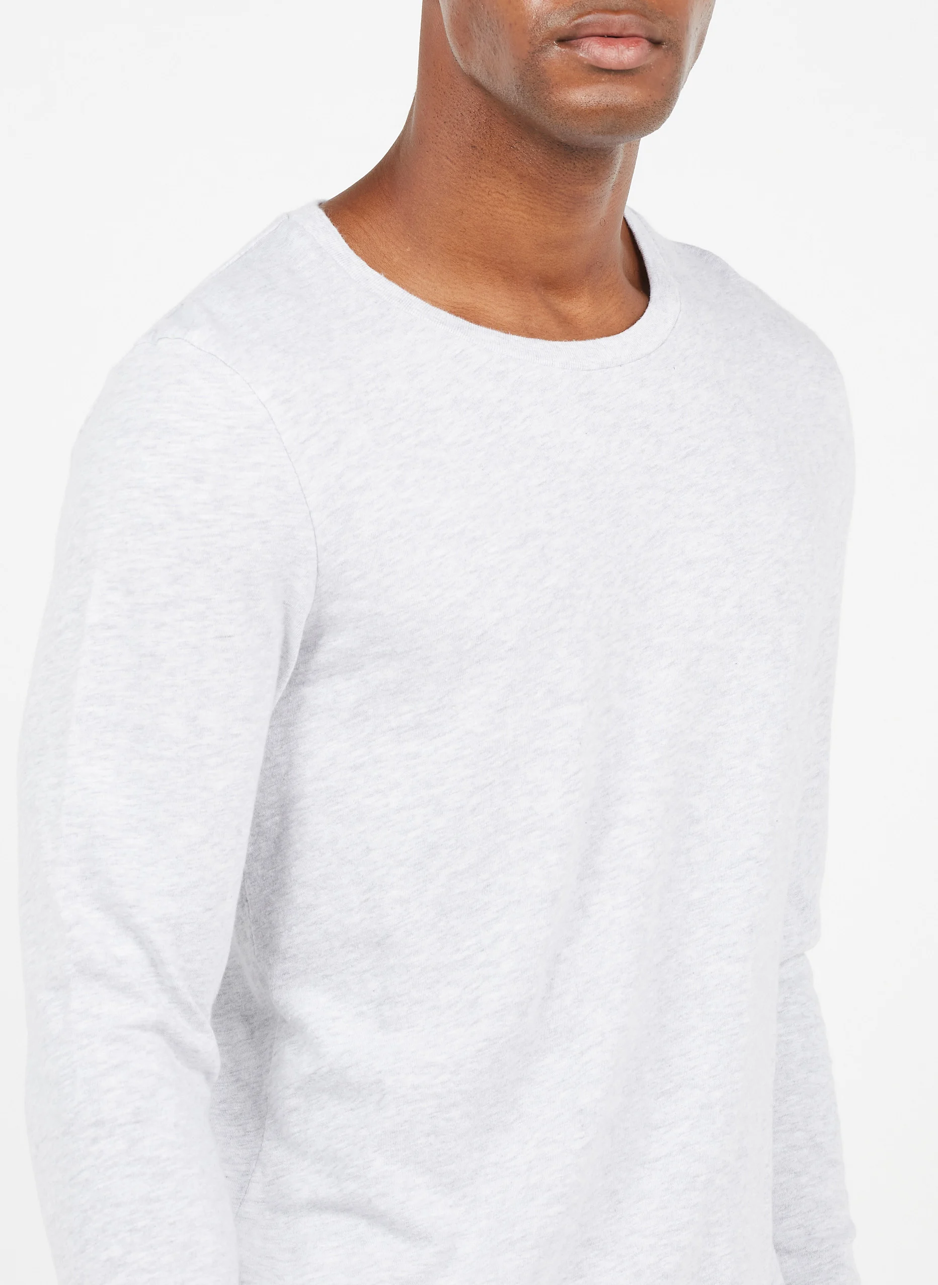 BYSAPICK - Tee-shirt col rond regular-fit en coton | Gris