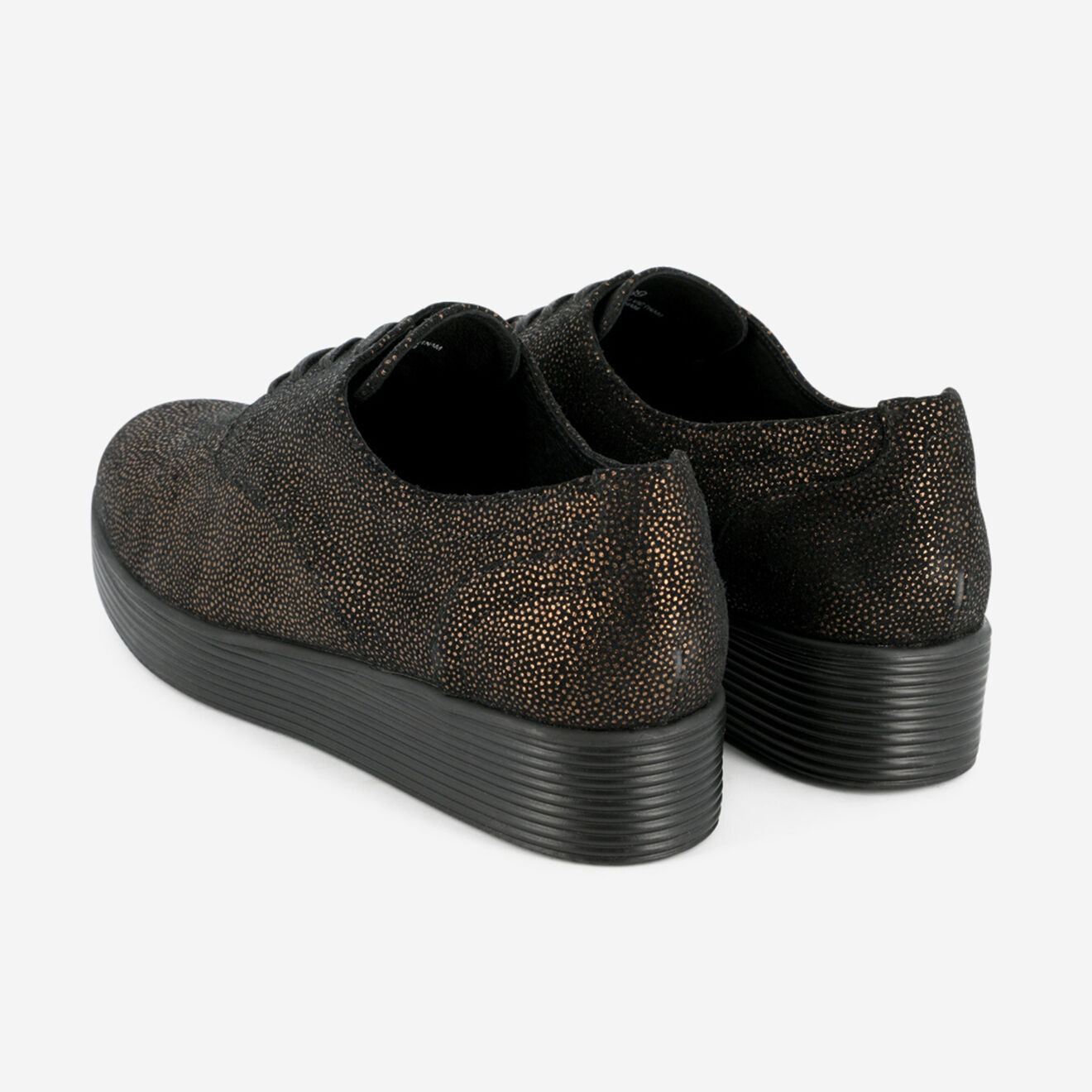 Mellow Yellow Derbies plateformes Evershine irisées noires