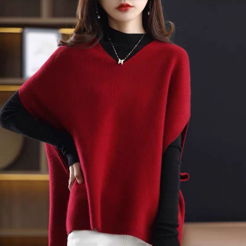 Kwuartz - V-hals effen geribbeld vest