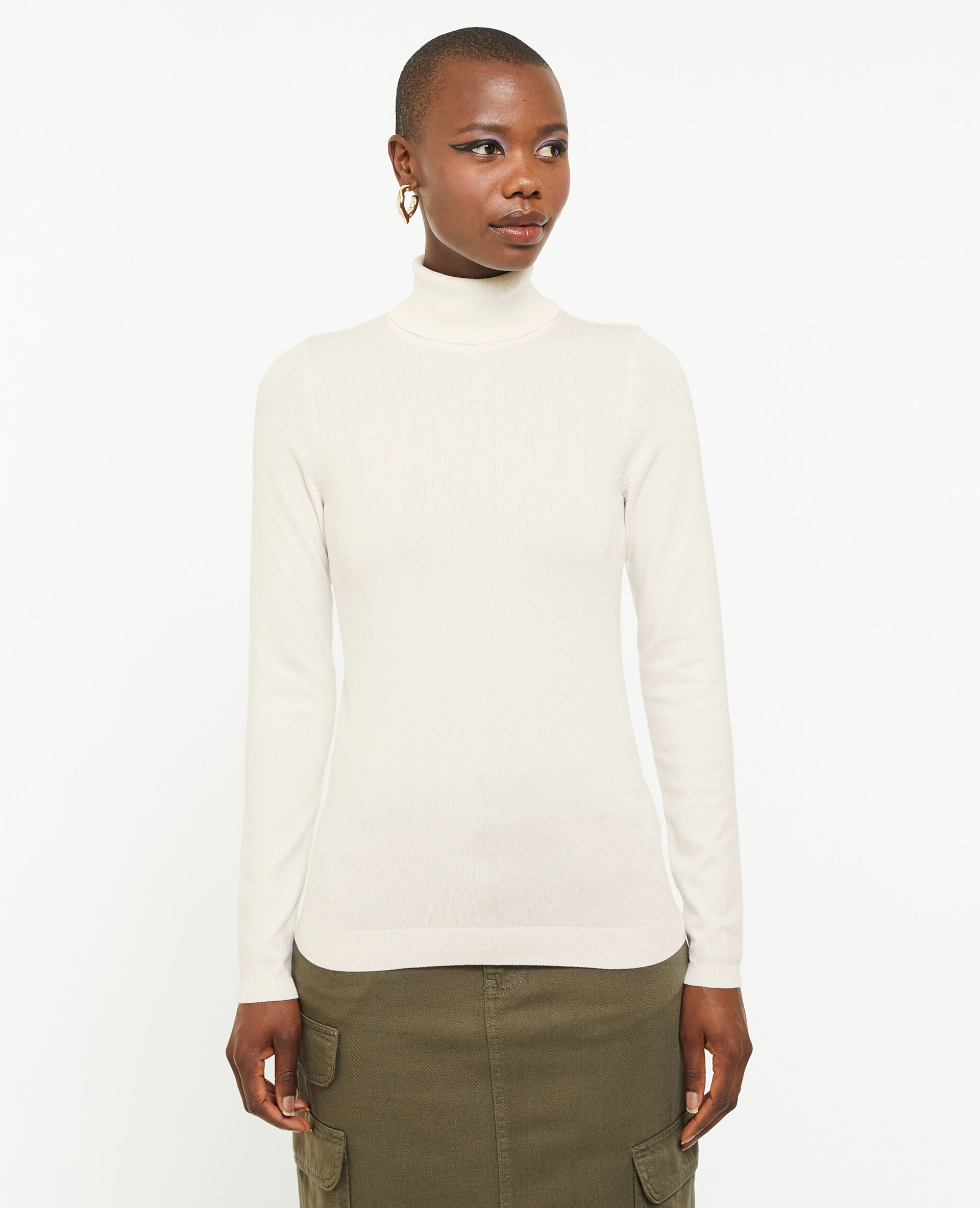 Pull à col roulé - Blanc
