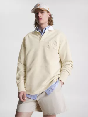 Camisa de rugby com listras e modelagem relaxada