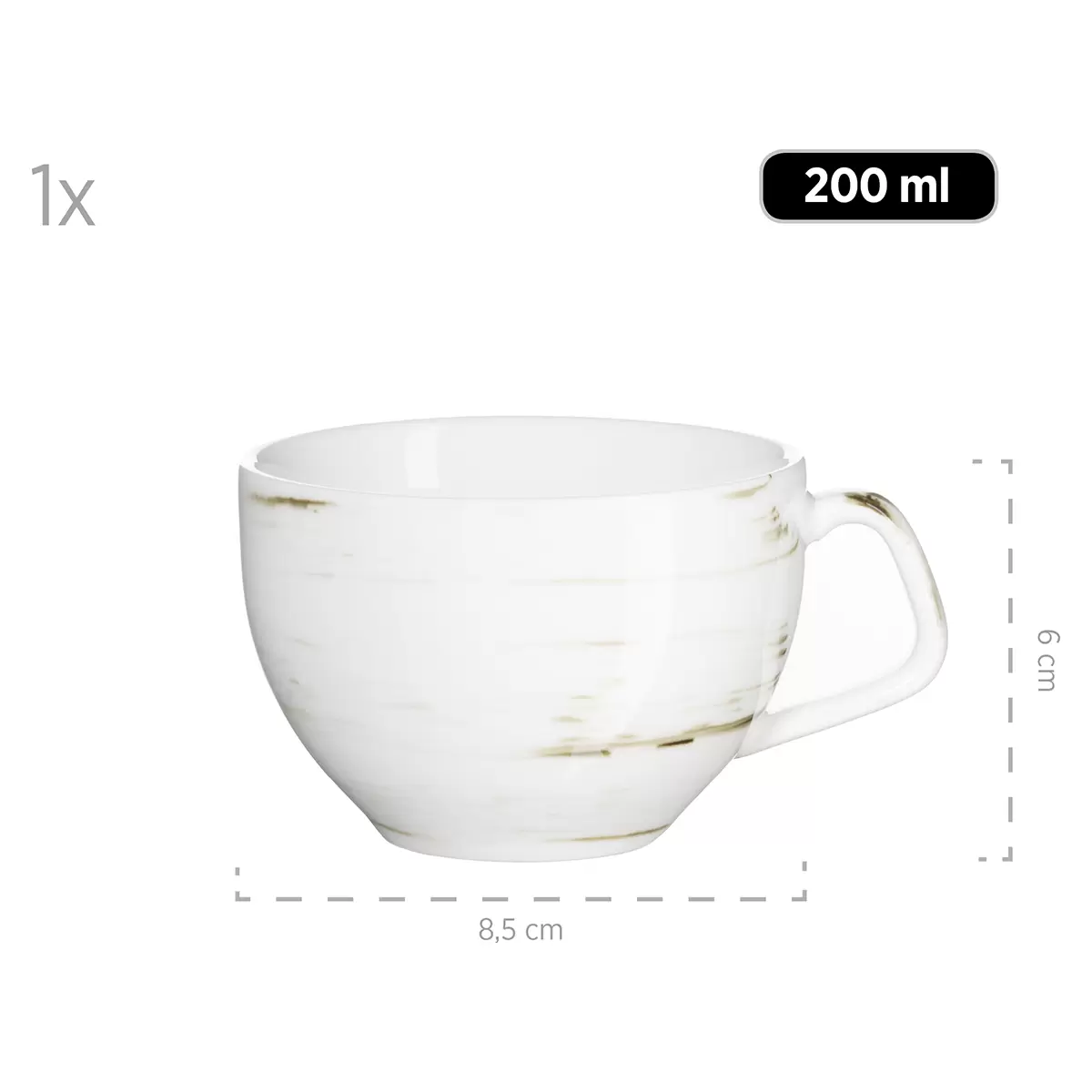 Kaffeetassen-Set 4tlg. DERBY beige,dunkelgrau,blau,weiss
