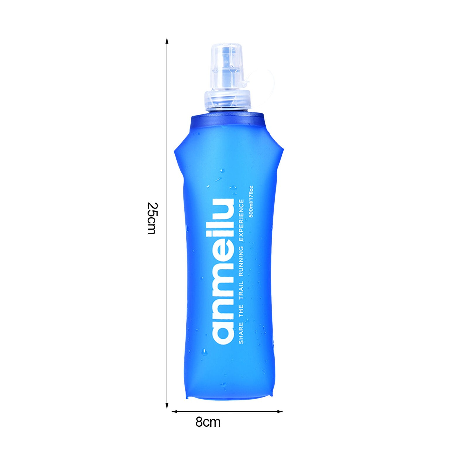 (500ml) Trinkblase Tragbarer Wasserbeutel Faltbare Festival Trinkflasche - Blau