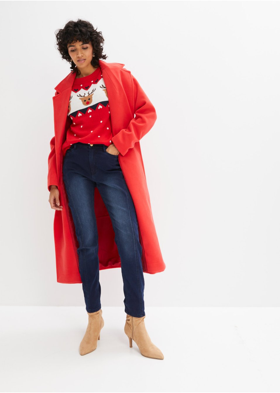 Jean thermo avec jambes droites et taille confortable