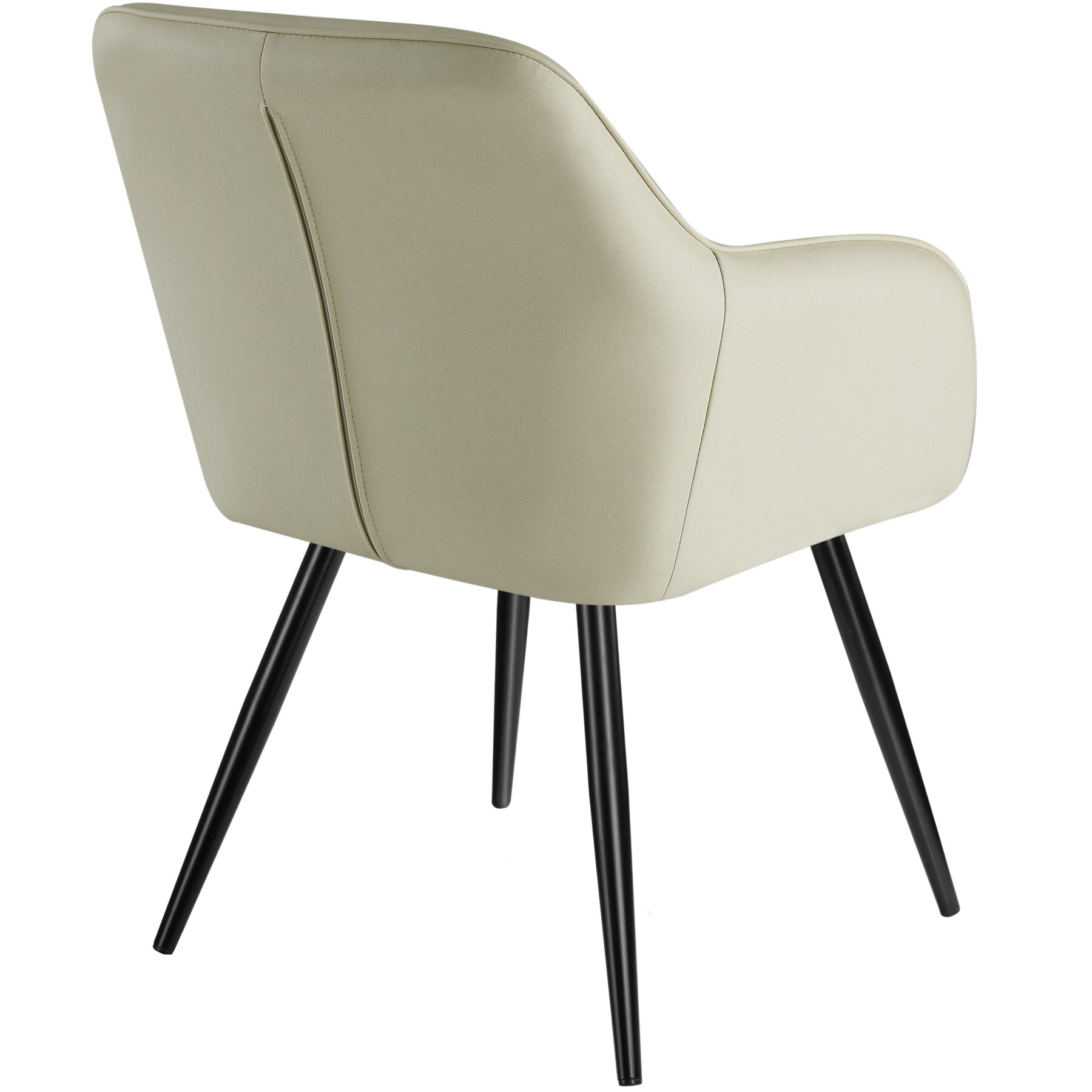 tectake® 4er Set Esszimmerstuhl, gepolstert mit Stoffbezug, schwarze Stahlbeine, 58 x 62 x 82 cm