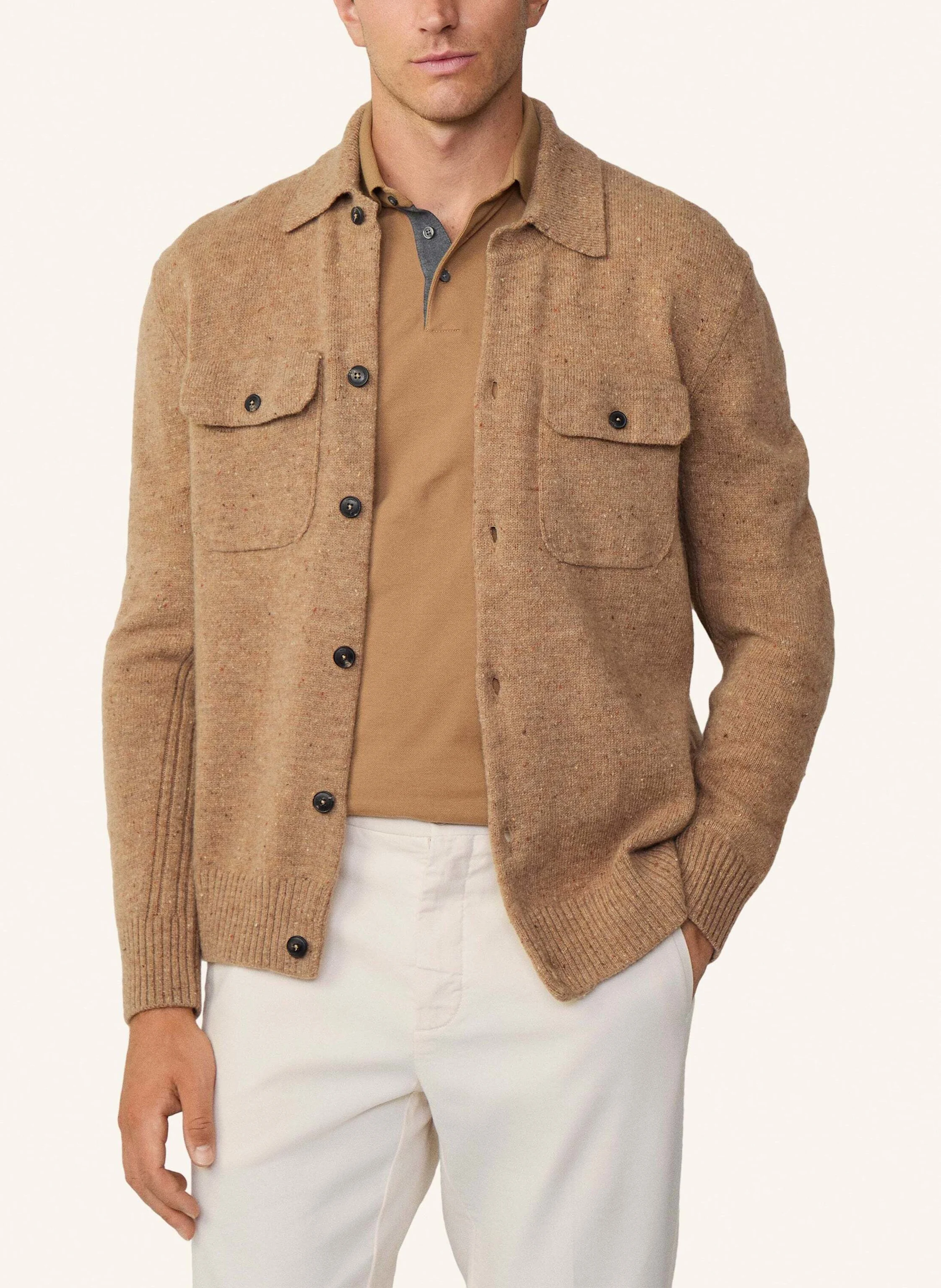 HACKETT LONDON Sweatjacke DONEGAL KNIT OVERSHIRT