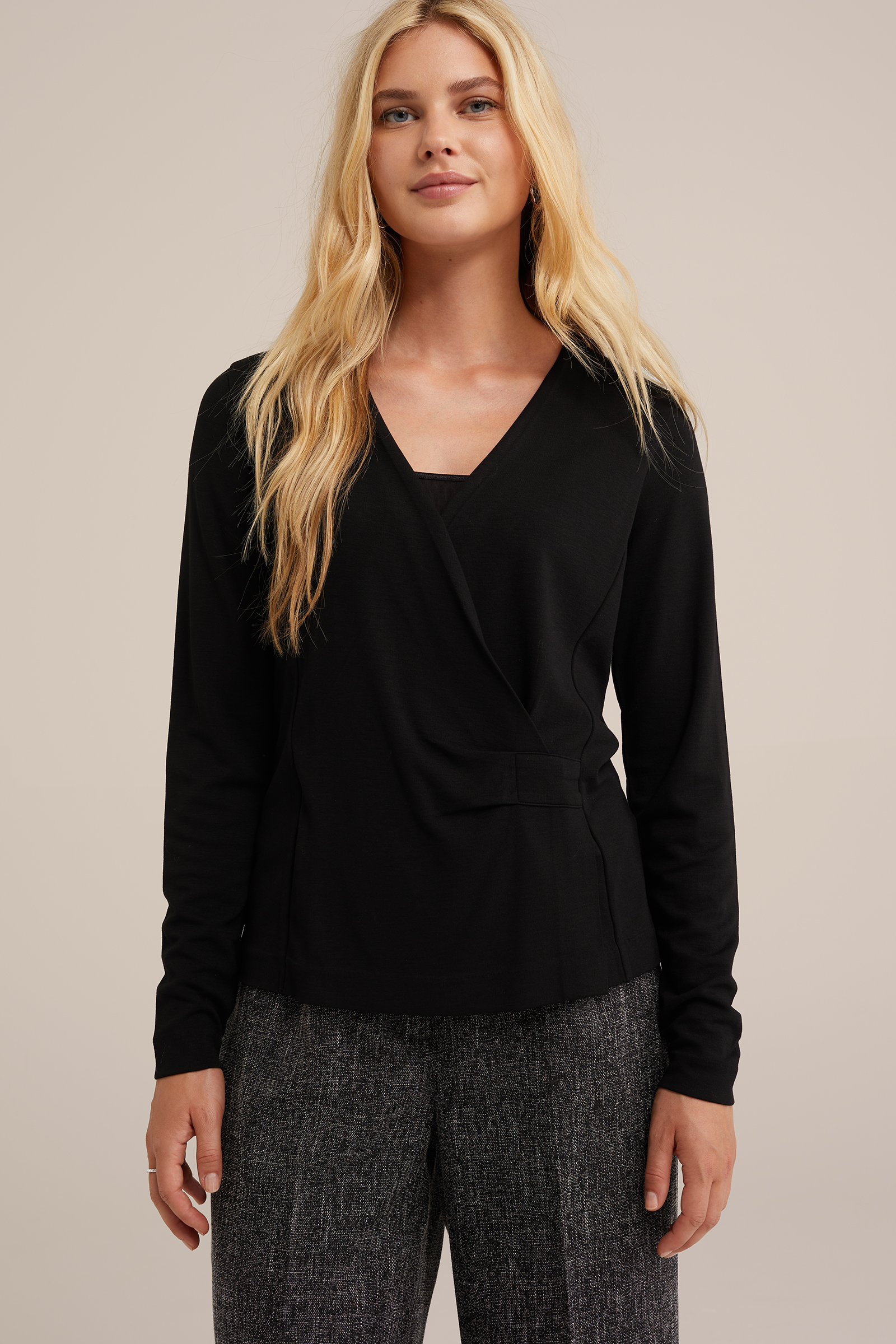 overslagtop WE Fashion Zwart