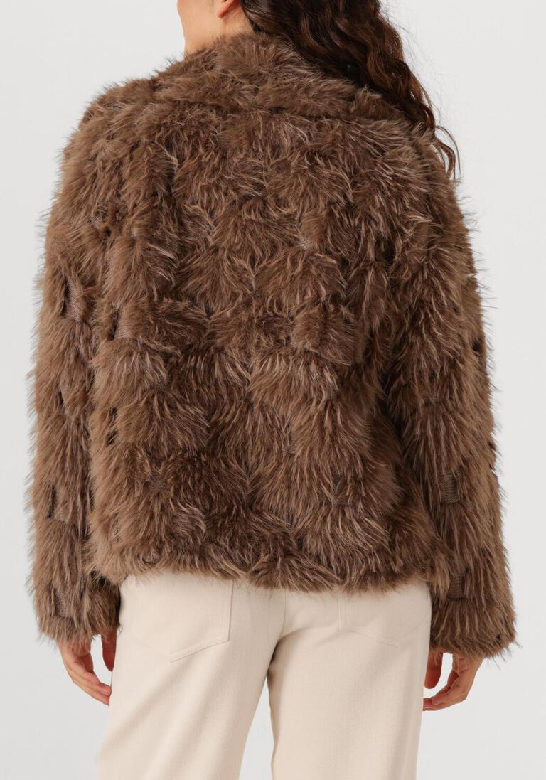bruine aimee the label faux fur jas willem