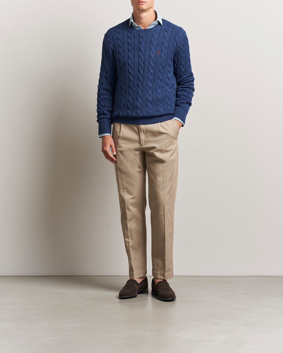 Polo Ralph Lauren Cotton Cable Pullover Light Navy