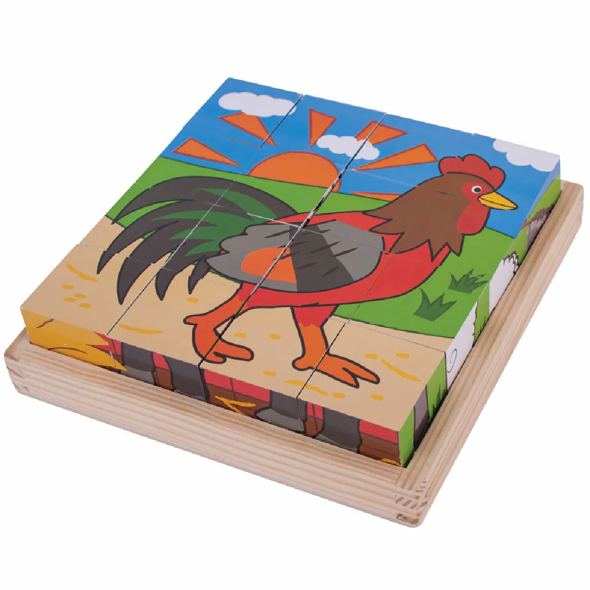 Bigjigs Toys Puzzle Cube Ferme en Bois