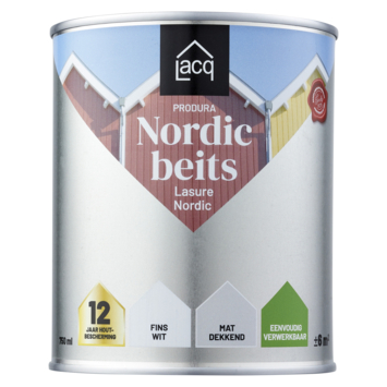 Lacq Produra Nordic beits Fins wit 750 ml
