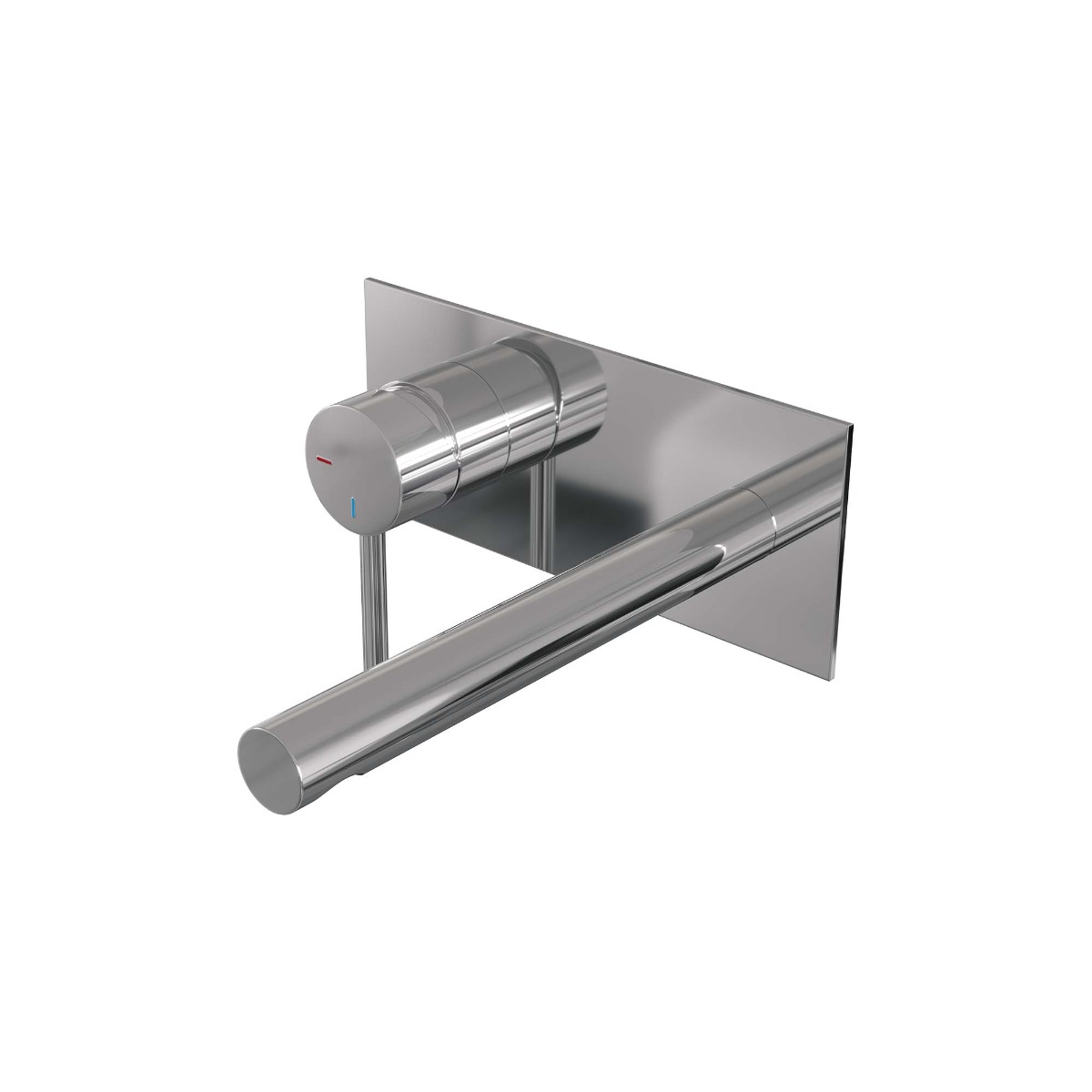 Brauer Chrome Edition ColdStart wastafelkraan inbouw rechte uitloop met achterplaat model A2 chroom