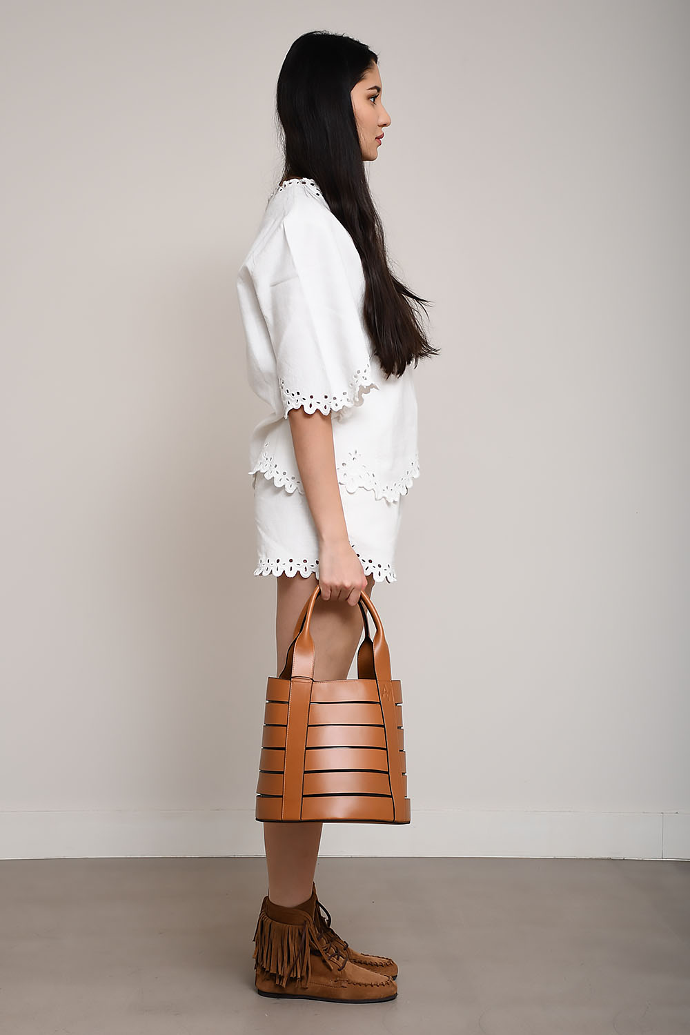 Shana openwork embroidered cotton short