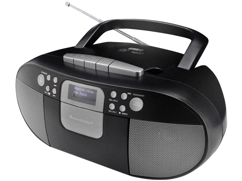 soundmaster Radio DAB  Boombox SCD7800 Schwarz DAB  Boombox mit CD/MP3, USB und Kassettenwiedergabe