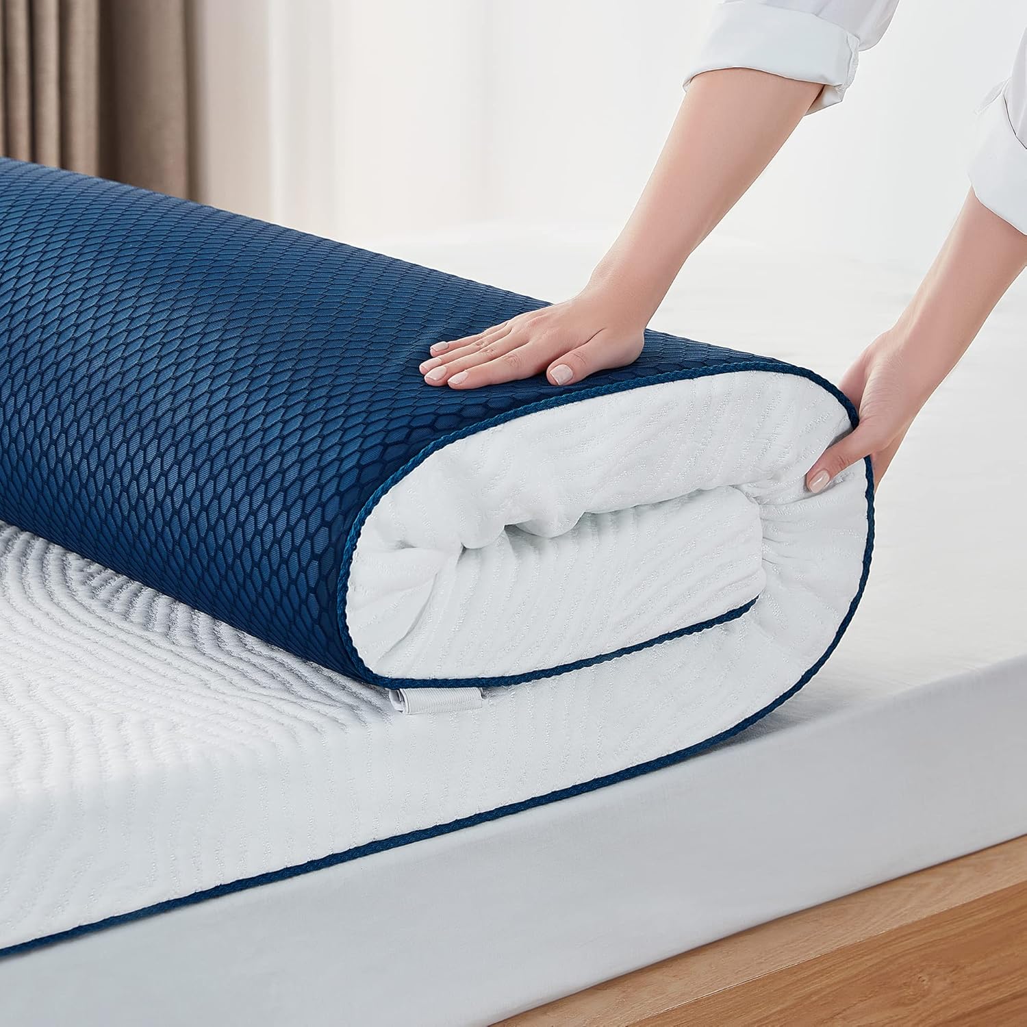 LINSY HOME Matratzentopper Gel Topper 180x200cm,7,5cm Höhe Topper aus Gel Memory Foam, H2/H3 Härte Gel Matratzentopper mit Waschbarer Tencel™-Bezug