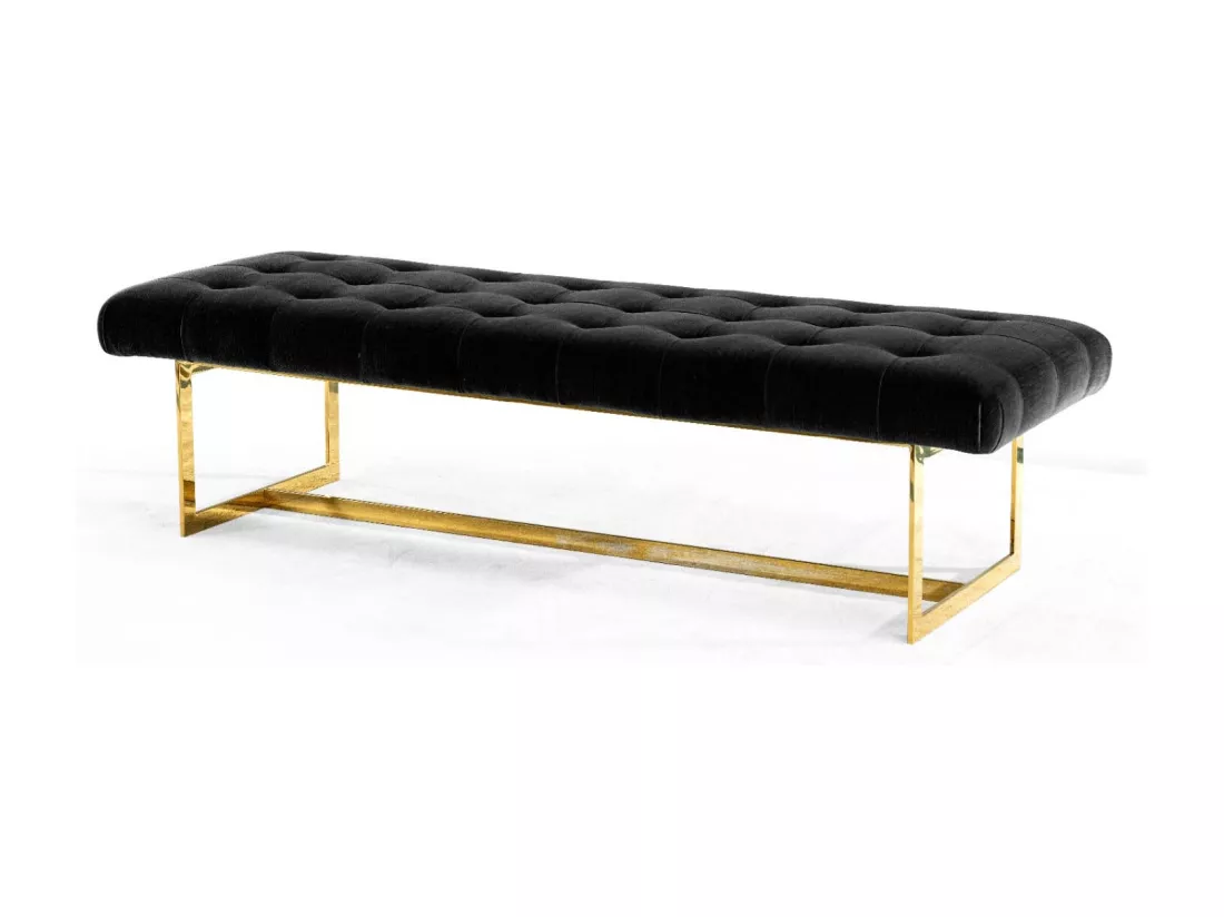 Banc en velours LILYA - Noir
