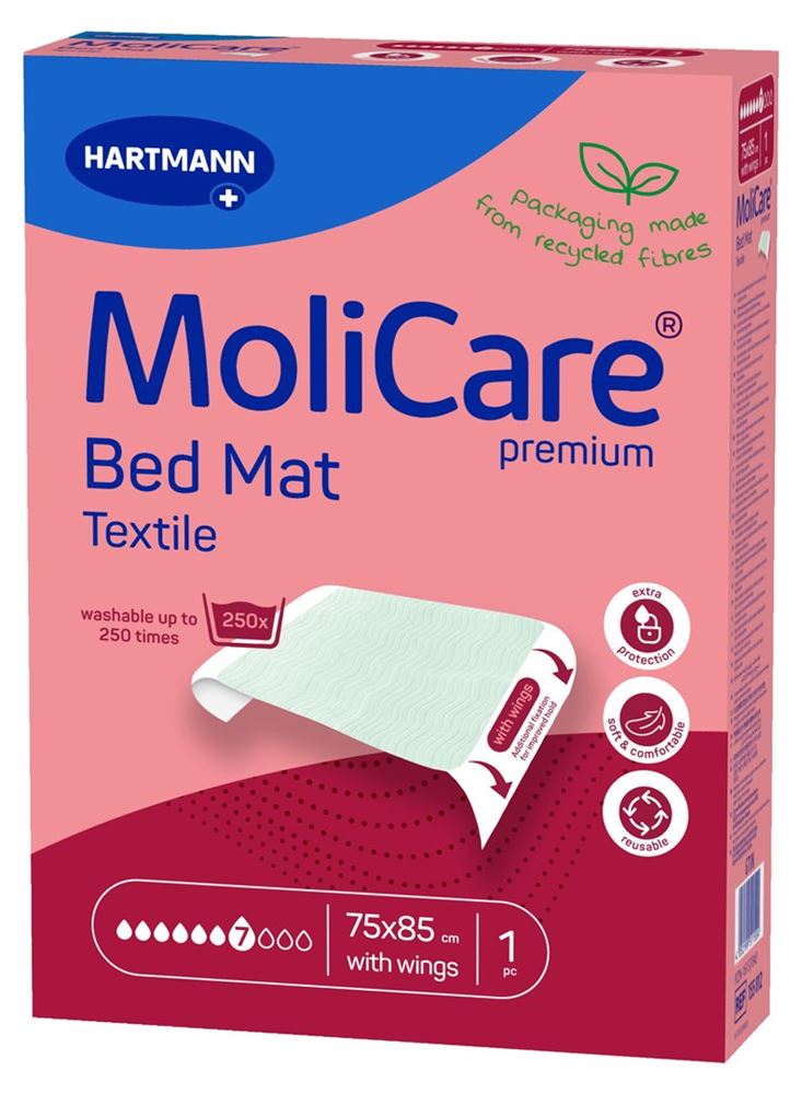 MOLICARE Premium Bed Mat 75x85cm textile 7 Tropfen Btl 1 Stk