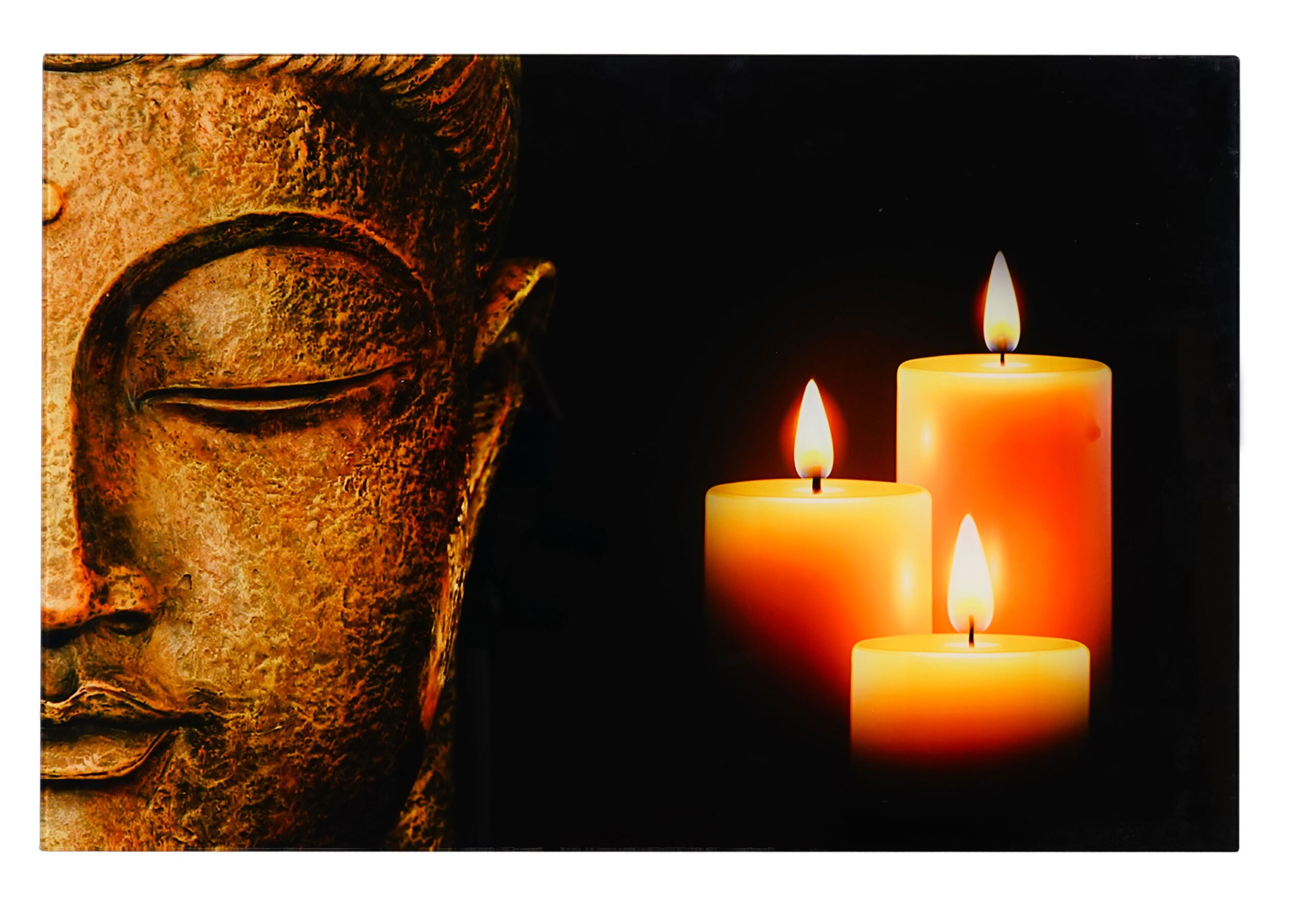 Glasbild T117, Wandbild Poster Motiv, 40x60cm ~ Buddha