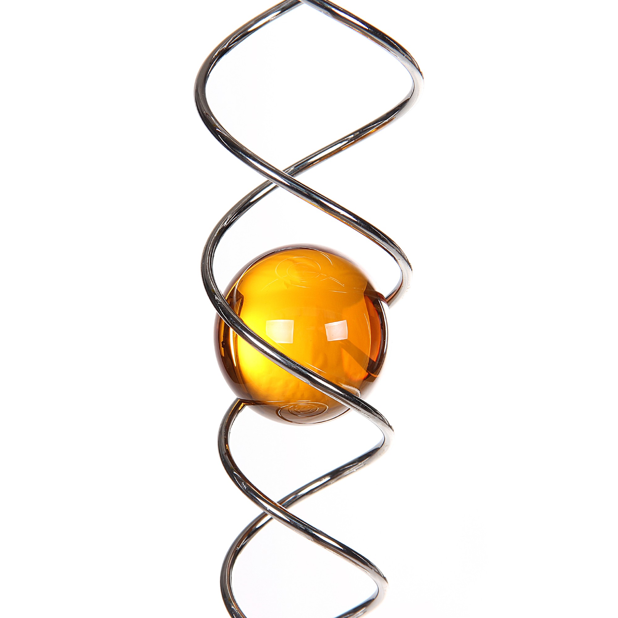 Windspiel Spirale, Stahl mit Bernstein-Glaskugel, H 40 cm, Ø 6 cm günstig bestellen