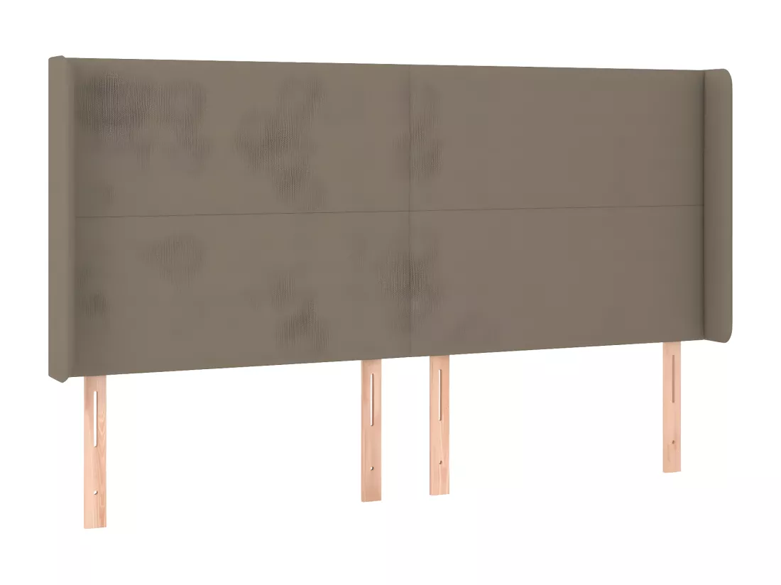 Sommier tapissier et matelas et LED Taupe 200x200 cm Tissu