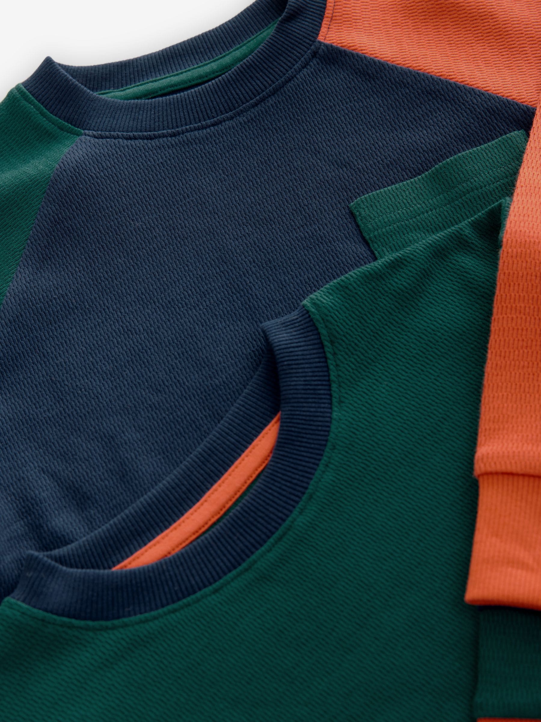 Groen/oranje - Set van 2 geweven geruite pyjama's met lange mouwen (3-16jr)