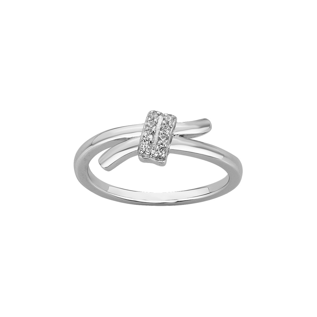 Bague en Argent avec oxyde de zirconium blanc