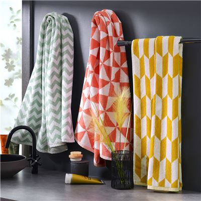 Linge de toilette à motifs géométriques - 450 g/m² - BECQUET CRÉATION
