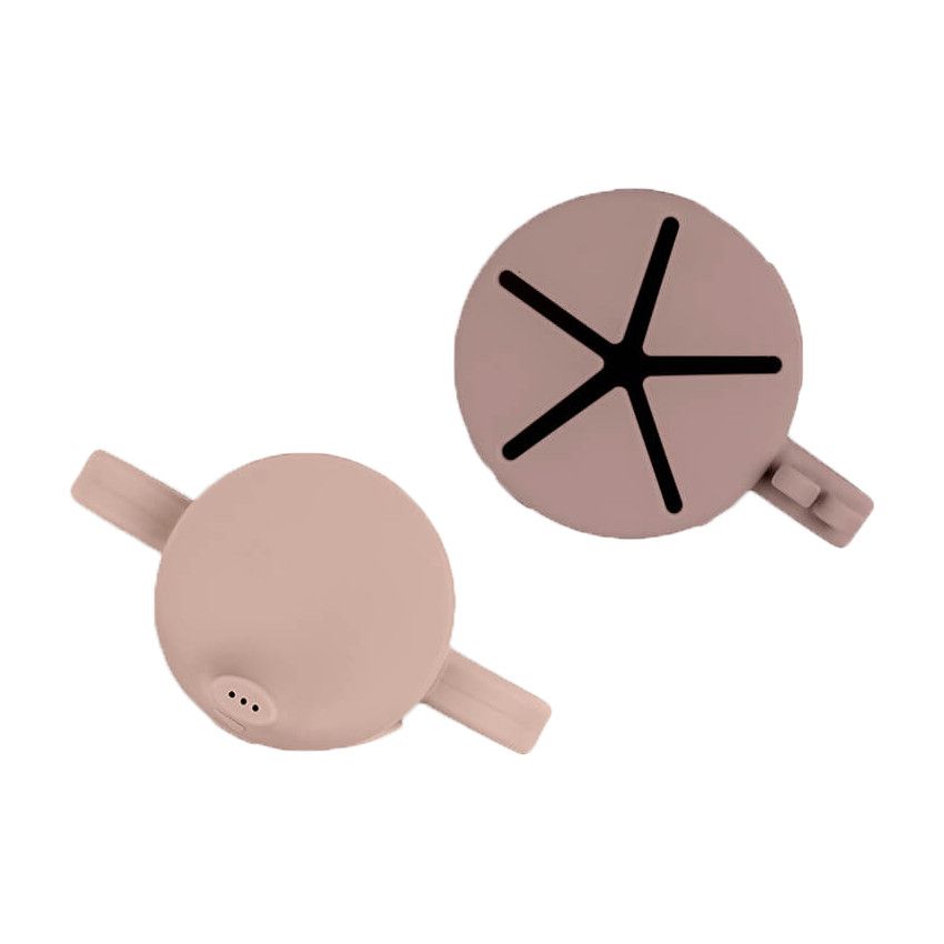 Lot de 2 tasses en silicone Deer friends - Rose - Ecru