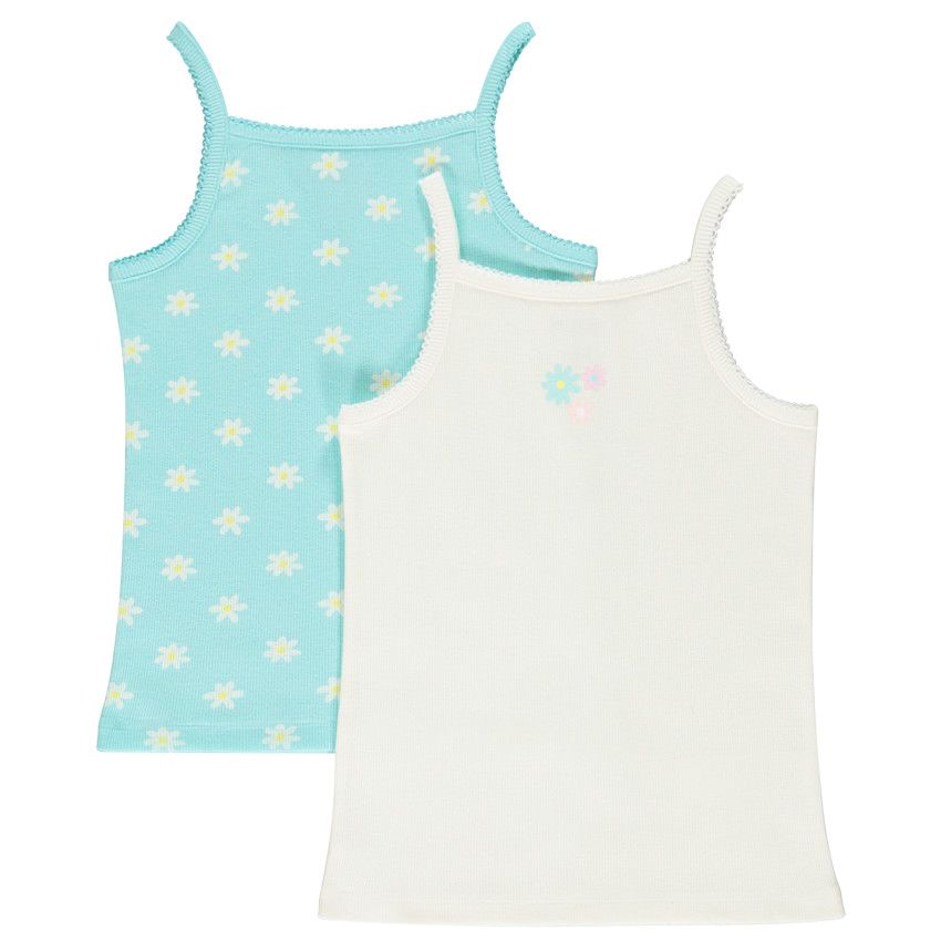 Lot de 2 maillots de corps à bretellles pour fille - Vert