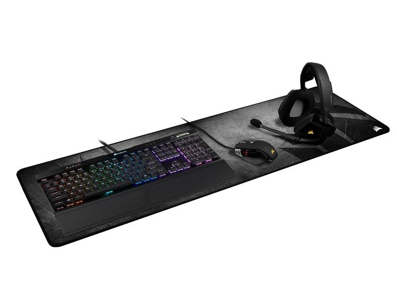 Corsair Gaming-Mausmatte MM300 PRO Extended Grau/Schwarz Spritzwassergeschütztes Premium-Gaming-Mauspad aus Stoff