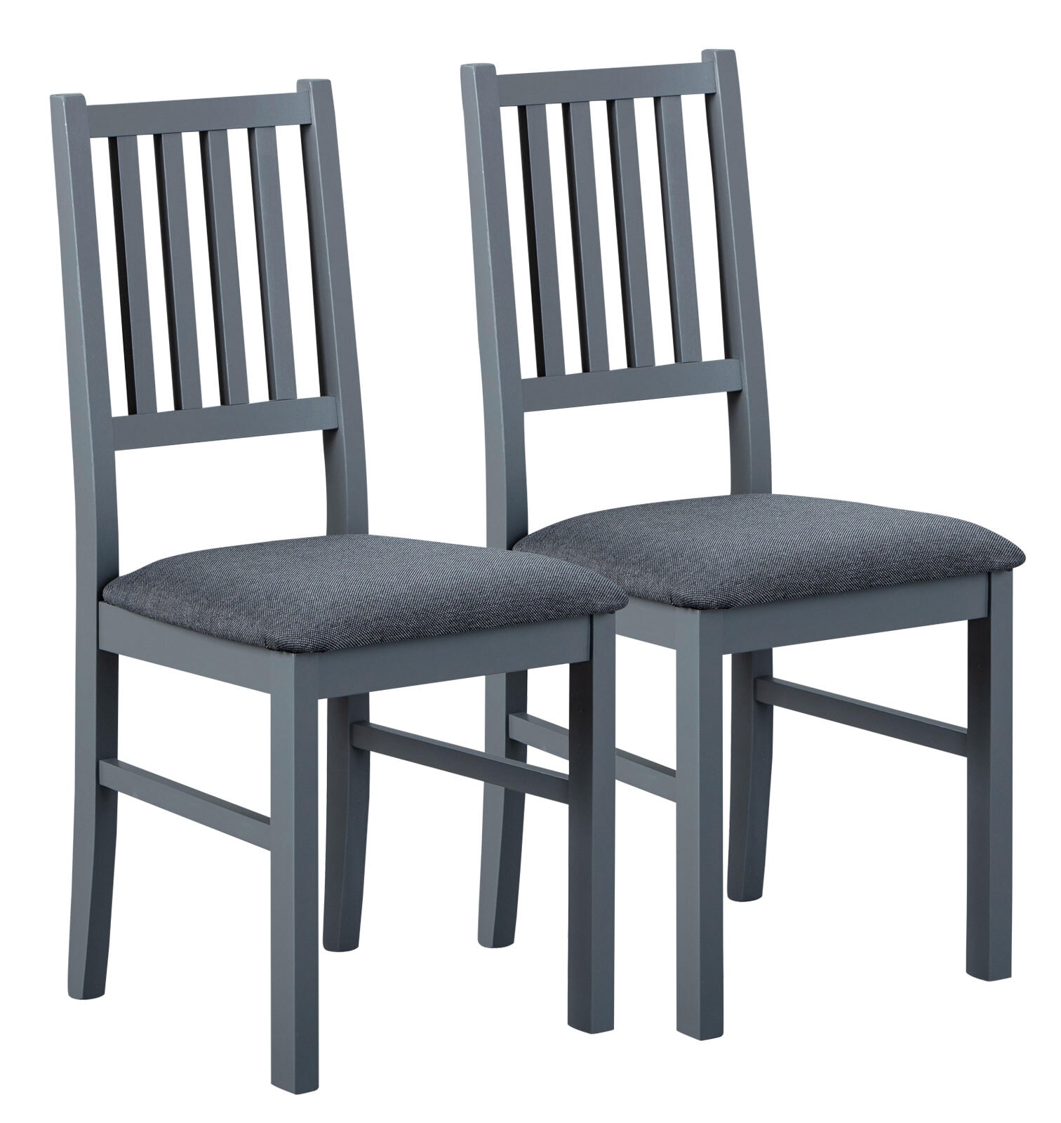 CASAVANTI Esszimmerstuhl NICLAS 7.1 2er Set Massivholz grau