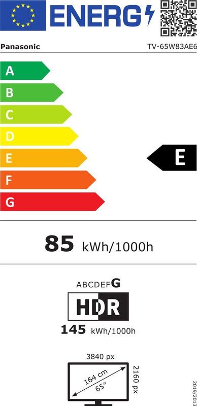 Panasonic - TV-65W83AE6 - 4K LED Smart - Zwart - 65 inch