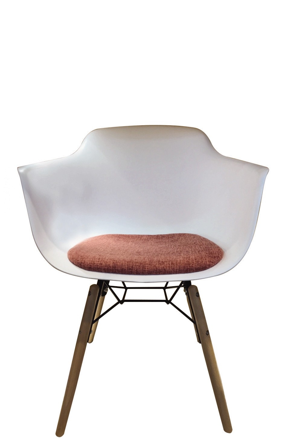 Stuhl 'Plomo', weiß, braun, orange, T 51 cm, B 59 cm, H 80 cm von fischer's lagerhaus