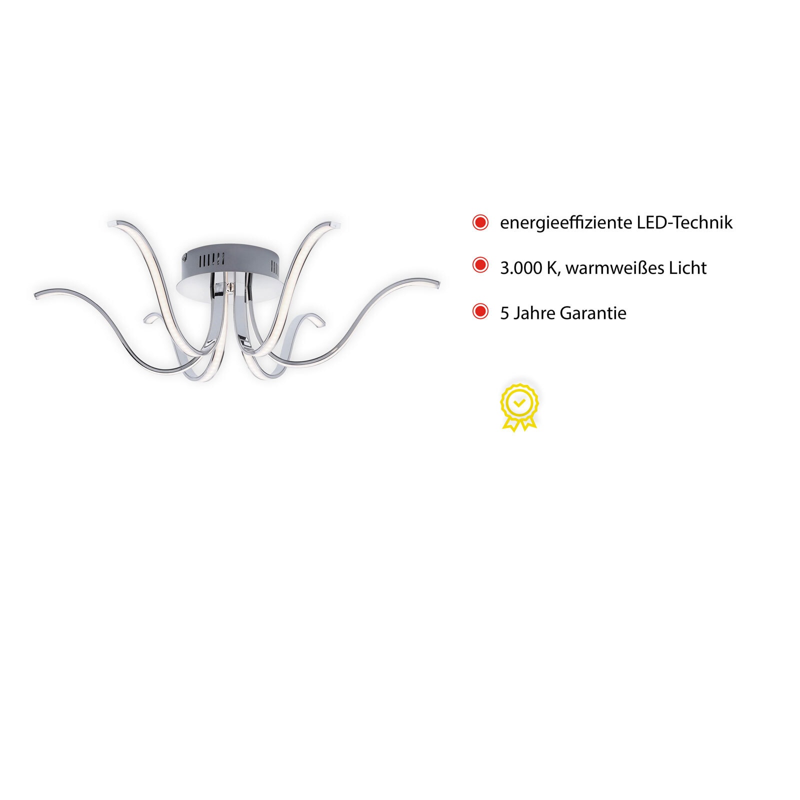 LED-Deckenleuchte Valerie 67x21 cm chromfarbig