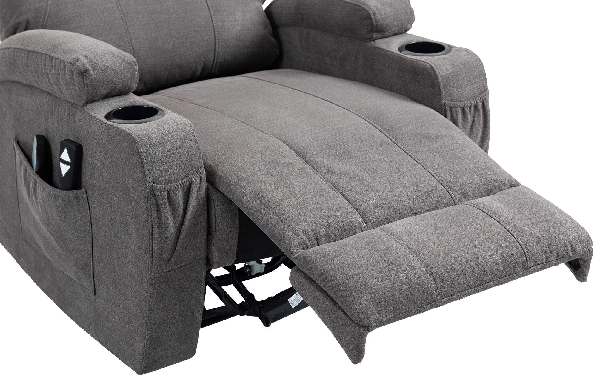 CLP Sessel Hepler Mit Massagefunktion I Verstellbare Rückenlehne Mit Fußstütze Und Getränkehalter I TV-Sessel Mit Wärmefunktion Und Remote