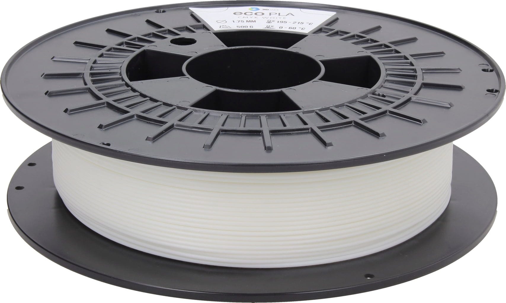 3DJAKE  ecoPLA CMYK White, 1,75 mm / 500 g    Allround PLA Filament zu einem unschlagbaren Preis in Weiß