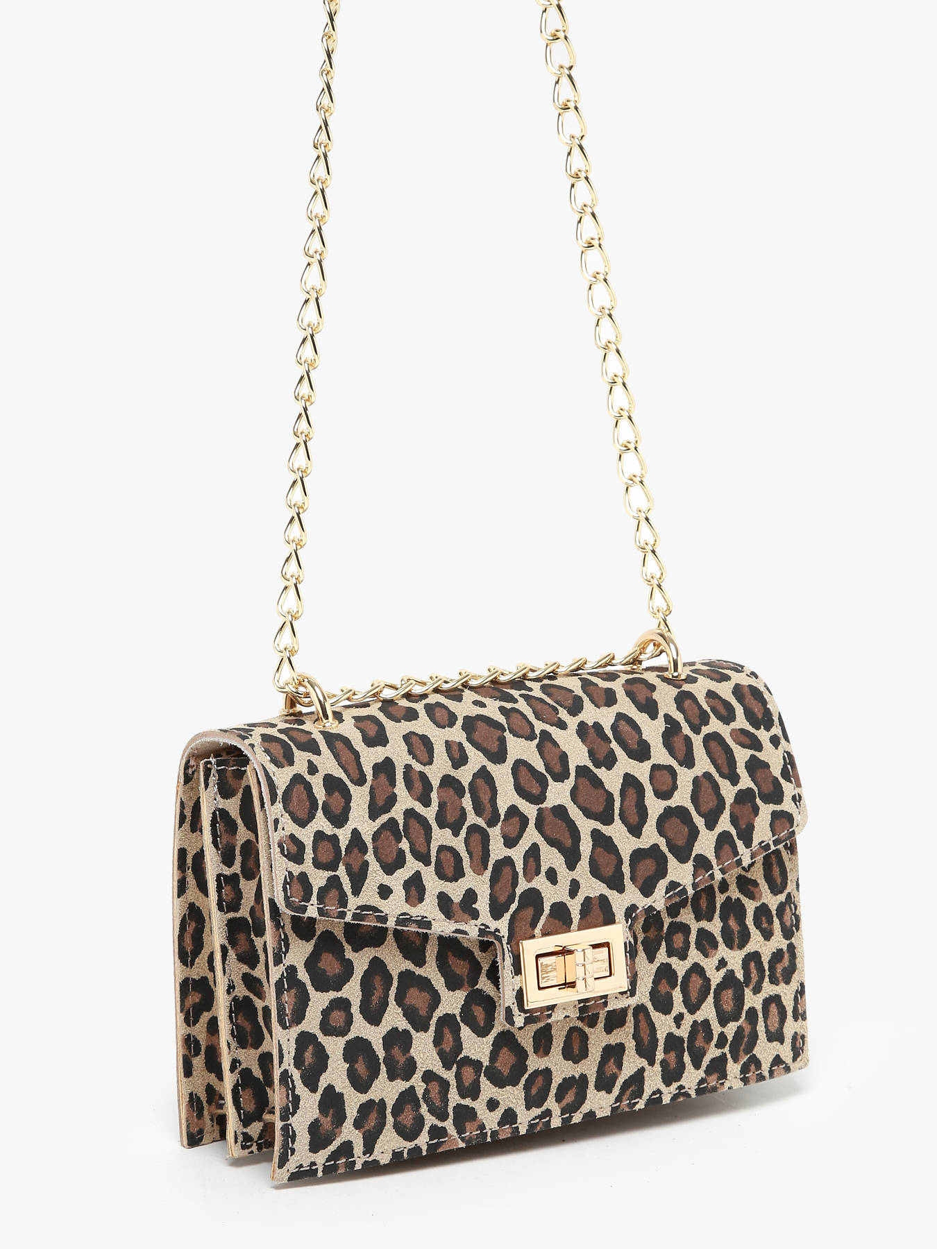 Sac bandoulire Velvet leopardo cuir MILANO