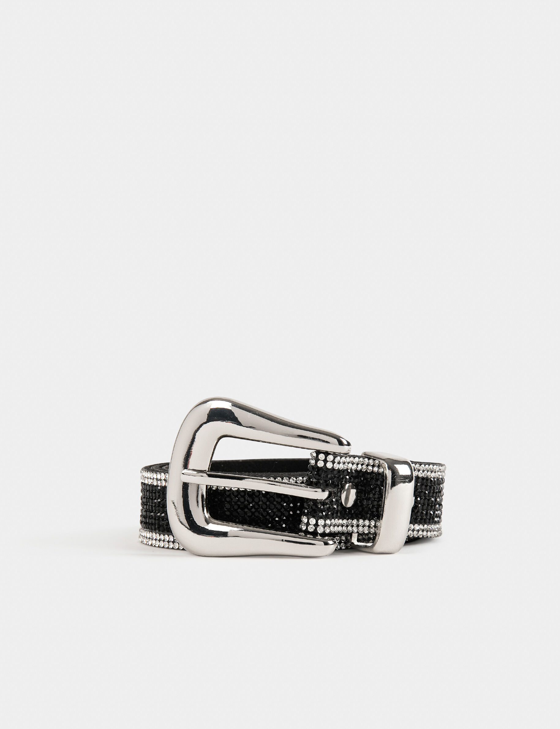 Ceinture avec strass noir femme - noir