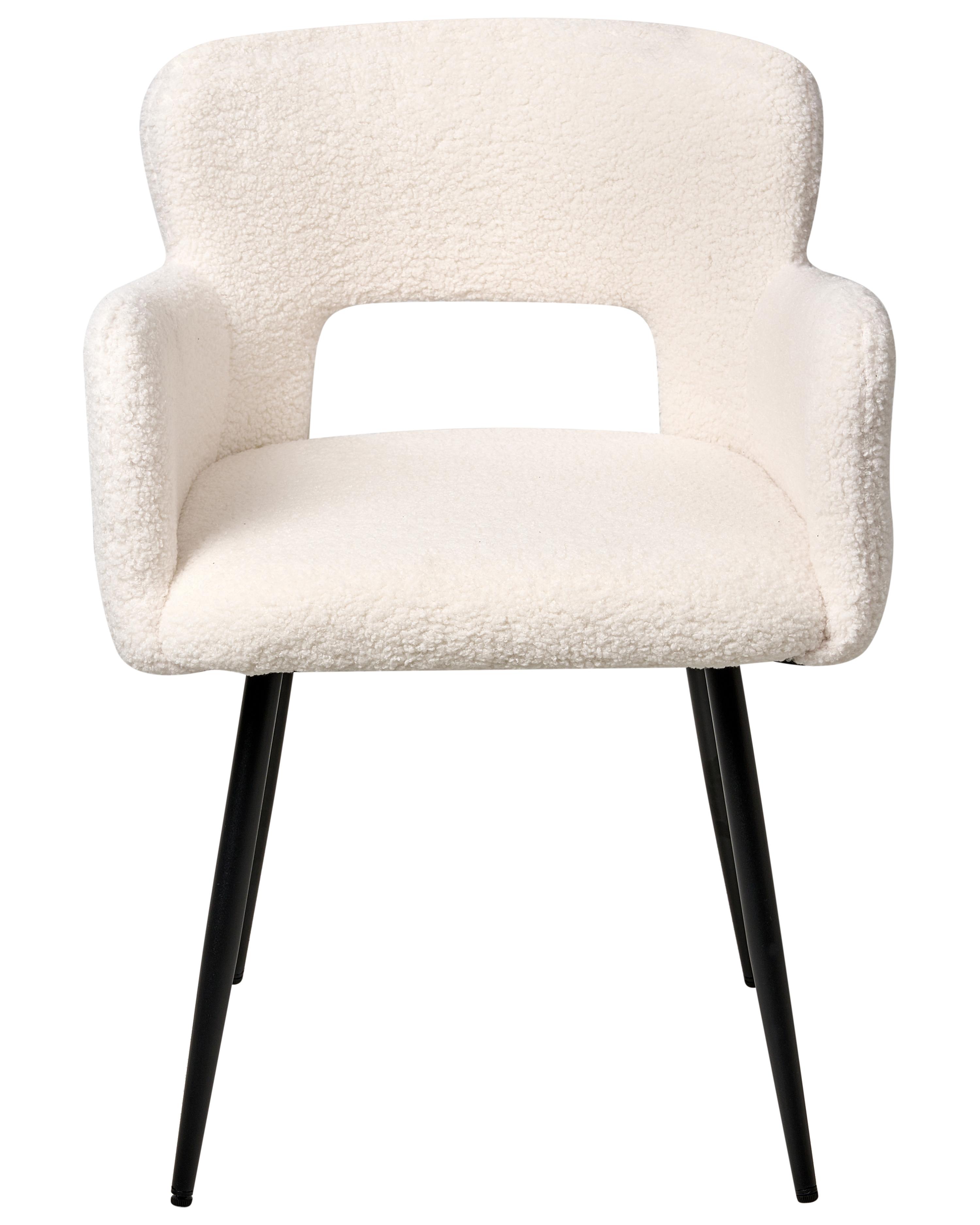 Set van 2 eetkamerstoelen SANILAC Bouclé Wit
