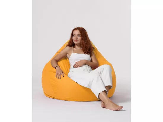 Pouf poire jaune Premium XXL