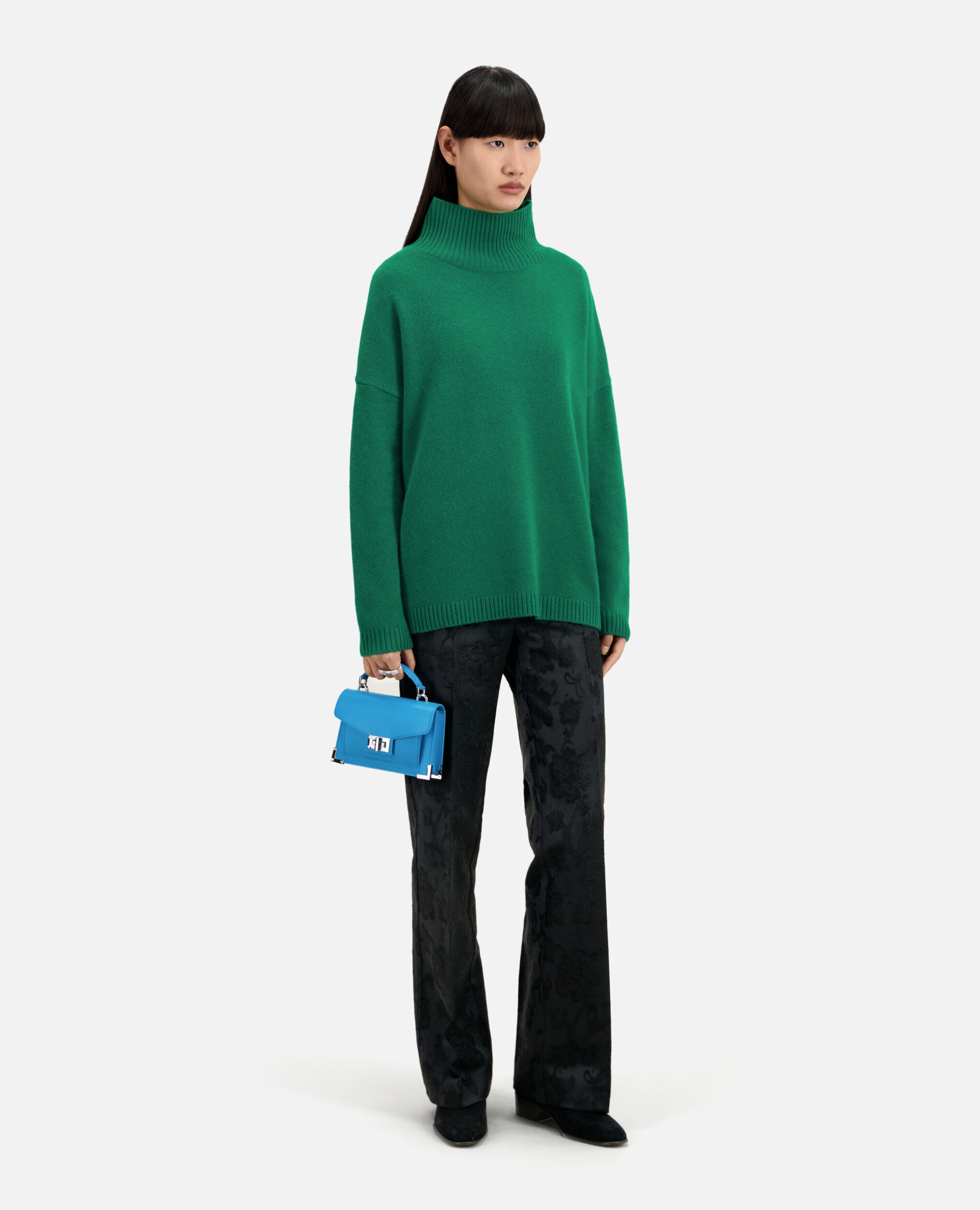 Green cashmere-blend sweater