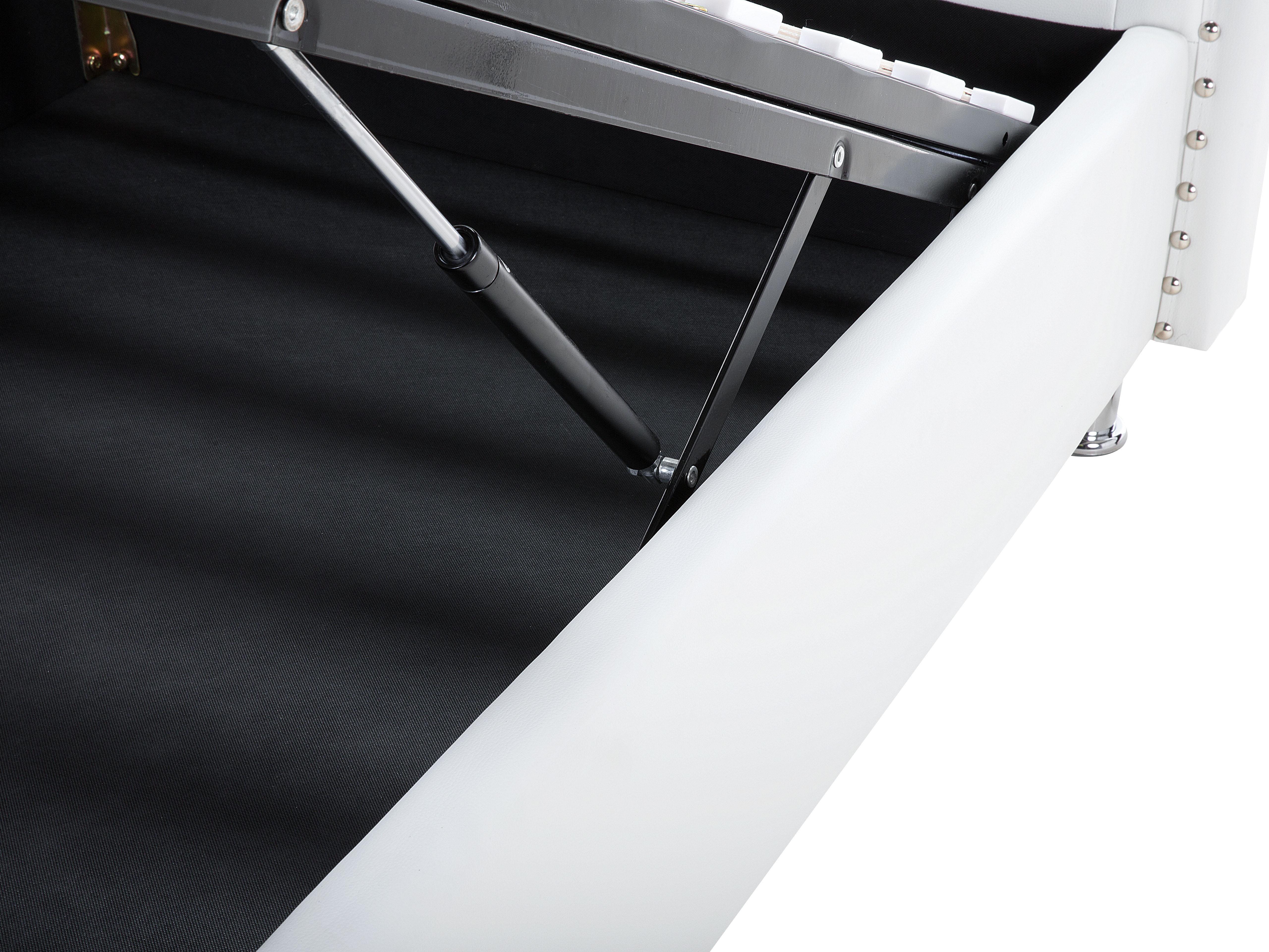 Bed met opbergruimte Kunstleer METZ 90 x 200 cm Wit