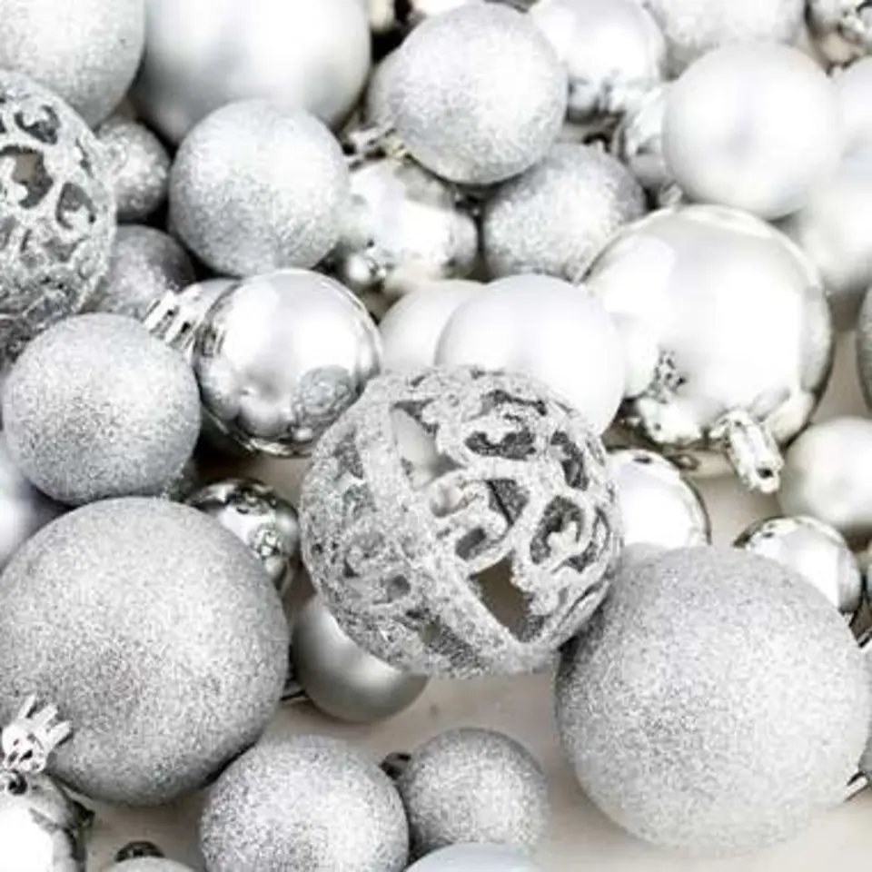 vidaXL - Kerstbal - Zilver - Kunststof - 100 stuks