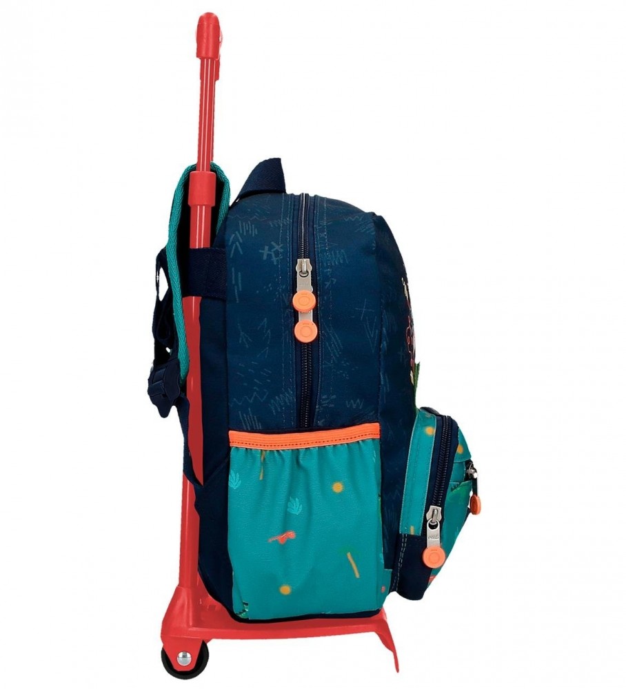 Mochila pré-escolar Enso Dino Artist de 28 cm com rodinhas multicoloridas